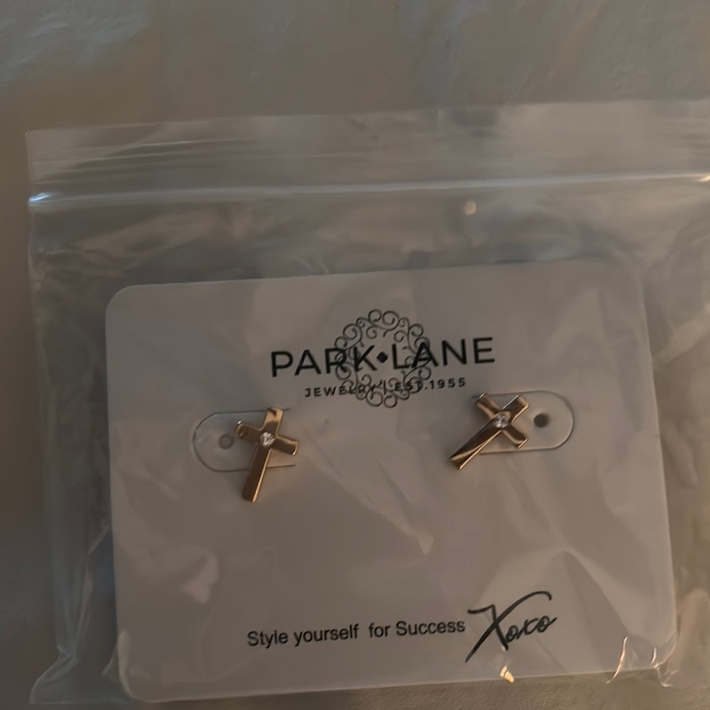 Park Lane Gold Cross Earrings